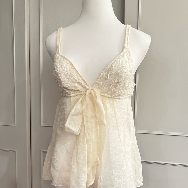 《新歡舊愛》正品CHANEL香奈兒米白色背心34/XS~S-2