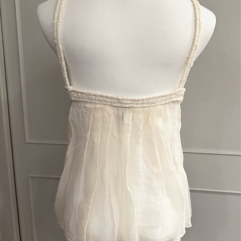 《新歡舊愛》正品CHANEL香奈兒米白色背心34/XS~S-7