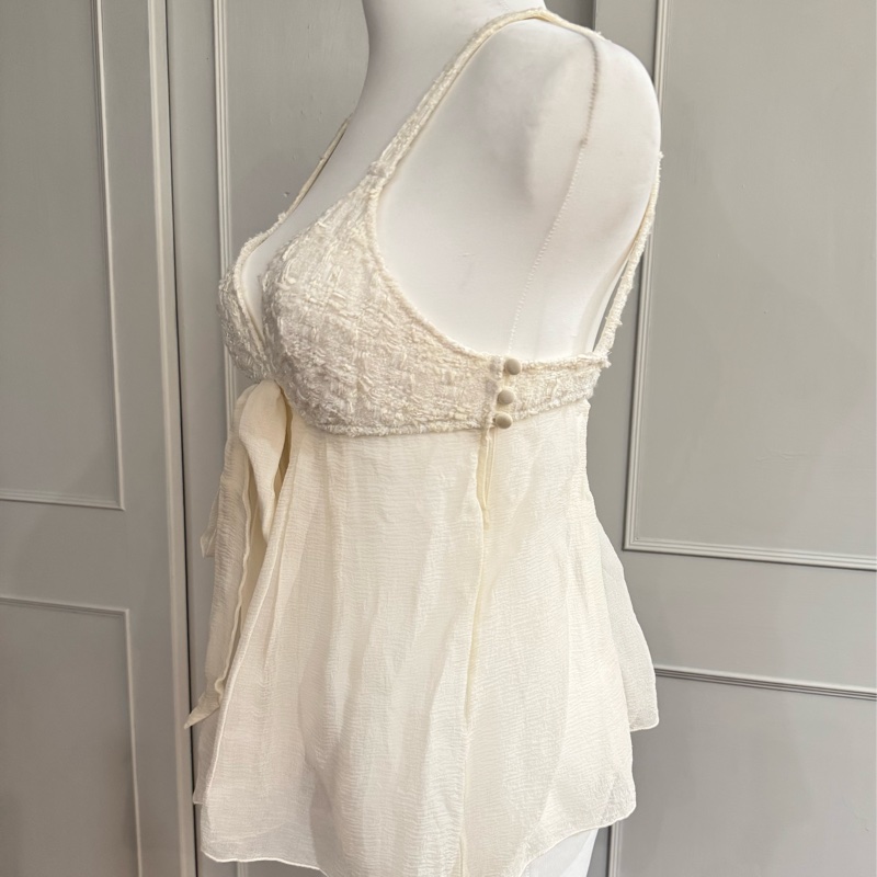 《新歡舊愛》正品CHANEL香奈兒米白色背心34/XS~S-8