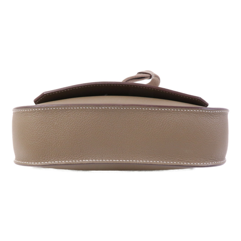 HERMES Evercolor皮革Jypsiere Mini金扣肩背袋Etoupe-3