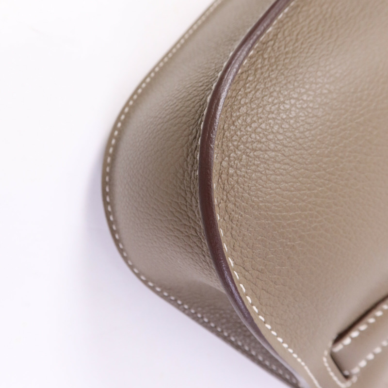 HERMES Evercolor皮革Jypsiere Mini金扣肩背袋Etoupe-11