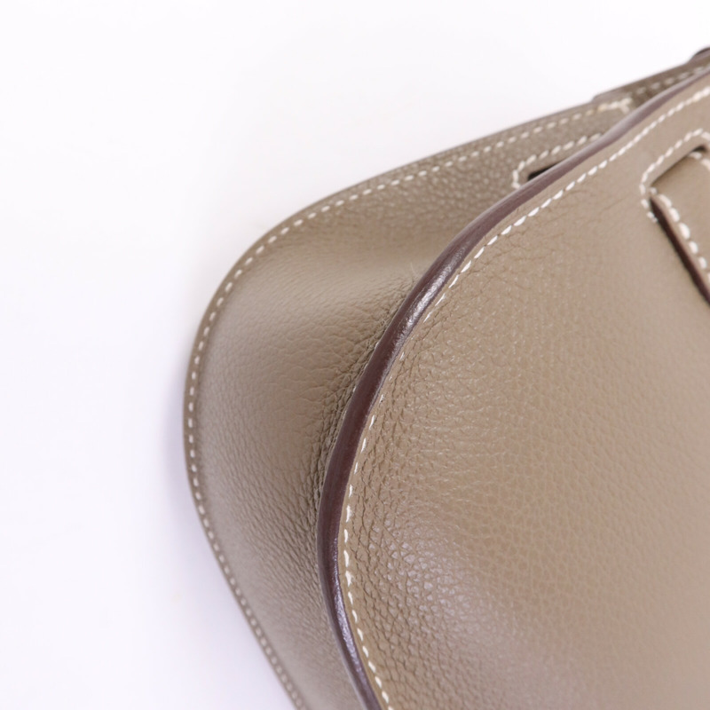 HERMES Evercolor皮革Jypsiere Mini金扣肩背袋Etoupe-12