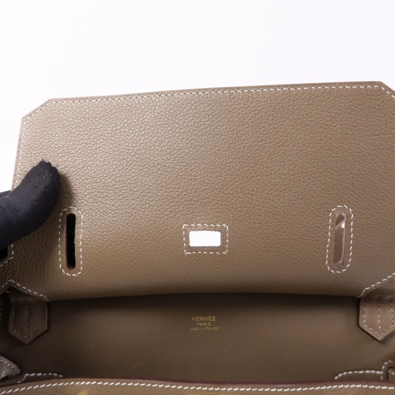 HERMES Evercolor皮革Jypsiere Mini金扣肩背袋Etoupe-14