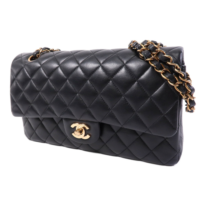 CHANEL 羊皮皮革Classic 25金扣鏈帶肩背袋-2