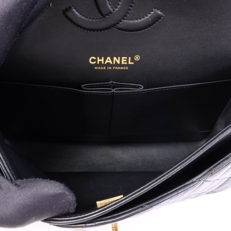 CHANEL 羊皮皮革Classic 25金扣鏈帶肩背袋-4