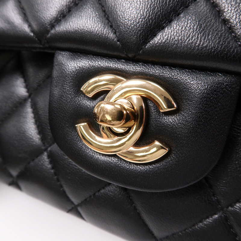 CHANEL 羊皮皮革Classic 25金扣鏈帶肩背袋-6