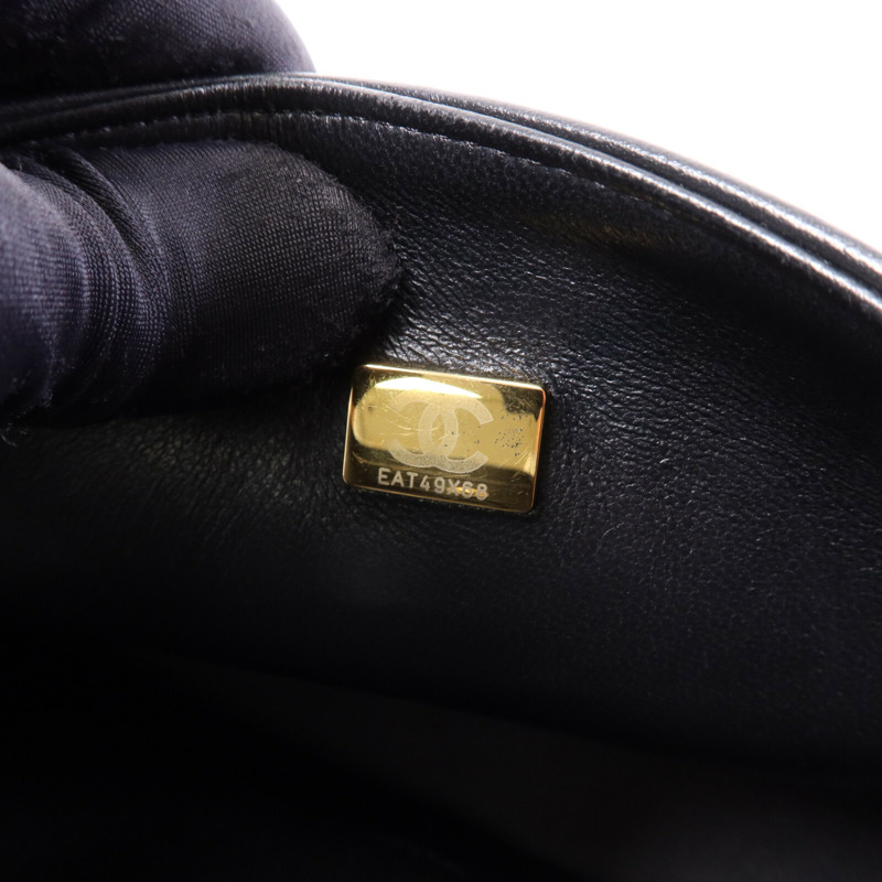 CHANEL 羊皮皮革Classic 25金扣鏈帶肩背袋-7