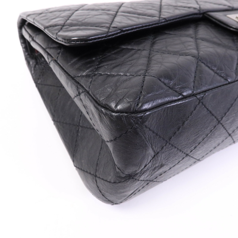 CHANEL 牛皮皮革2.55 Large銀扣鏈帶肩背袋-11