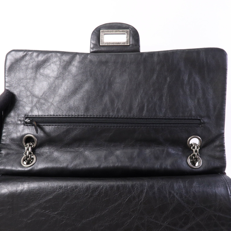 CHANEL 牛皮皮革2.55 Large銀扣鏈帶肩背袋-14