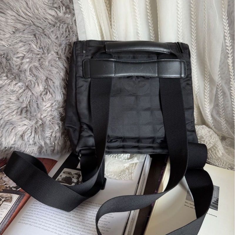 香奈兒黑色冰格多用途包 可後背/斜背/肩背 後背包 斜挎包 長帶可調  經典 實用性高 包 通勤包 包包 雙肩包 斜挎包 女生 男生 黑色 冰格包-15