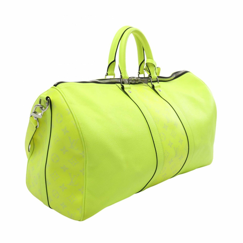 路易威登 Keepall Bandoulière 50 波士頓包手袋 皮革塗層帆布 Taigarama 男士綠色 M30941-1