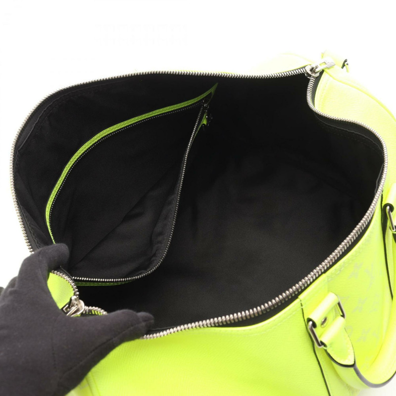 路易威登 Keepall Bandoulière 50 波士頓包手袋 皮革塗層帆布 Taigarama 男士綠色 M30941-2