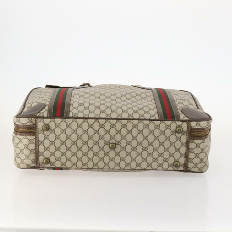 【日本直送】GUCCI GG Supreme Web Sherry Line 手提包 PVC 米色 金色 正品 173669-4