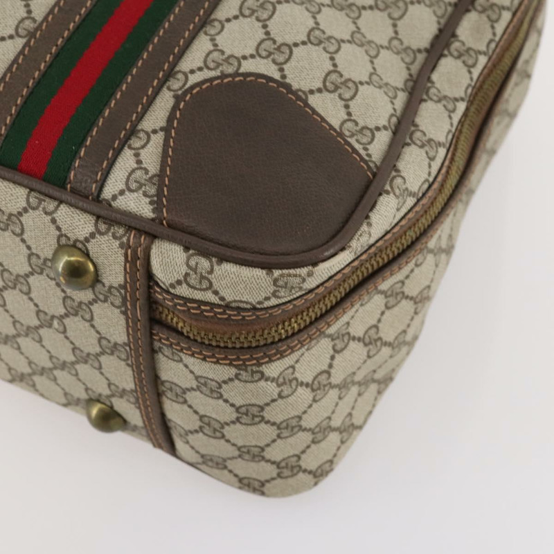 【日本直送】GUCCI GG Supreme Web Sherry Line 手提包 PVC 米色 金色 正品 173669-7