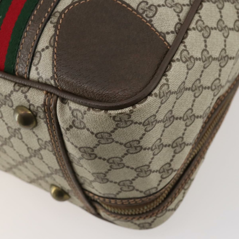 【日本直送】GUCCI GG Supreme Web Sherry Line 手提包 PVC 米色 金色 正品 173669-15