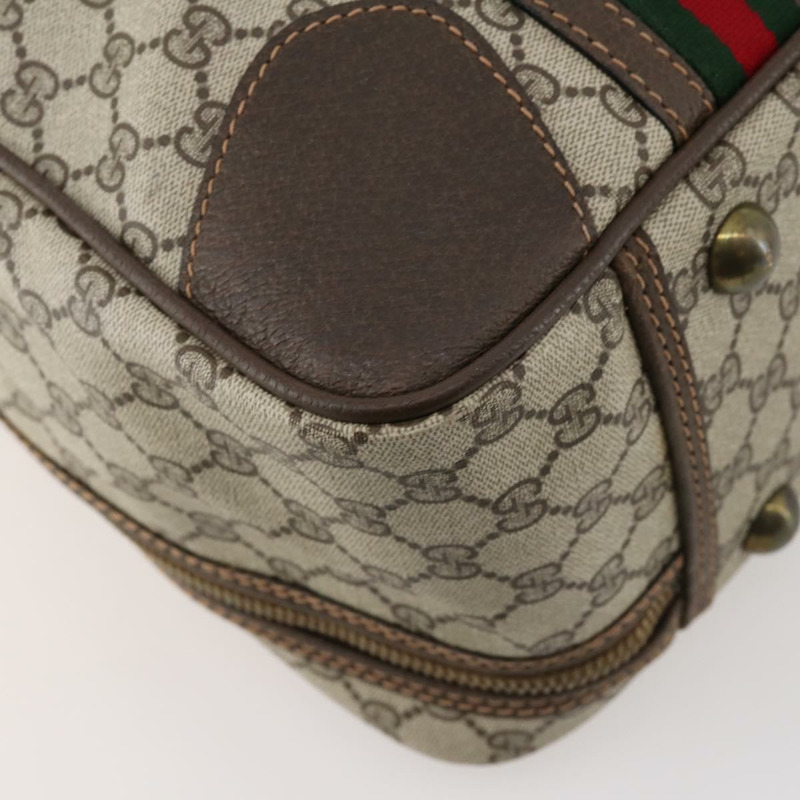 【日本直送】GUCCI GG Supreme Web Sherry Line 手提包 PVC 米色 金色 正品 173669-16