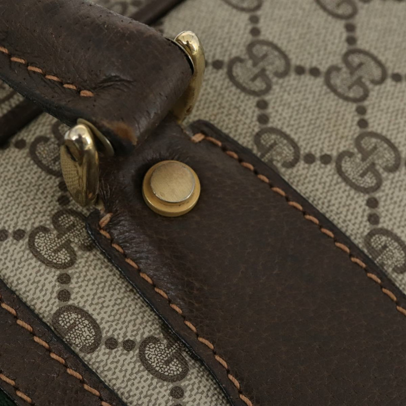 【日本直送】GUCCI GG Supreme Web Sherry Line 手提包 PVC 米色 金色 正品 173669-17