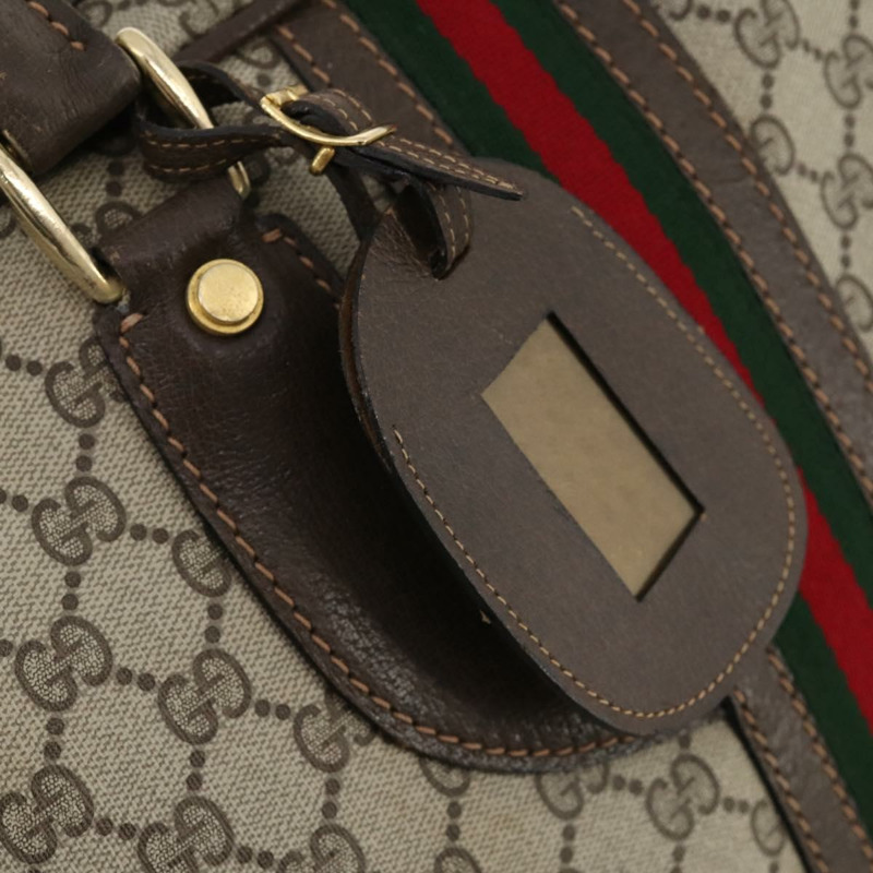 【日本直送】GUCCI GG Supreme Web Sherry Line 手提包 PVC 米色 金色 正品 173669-18