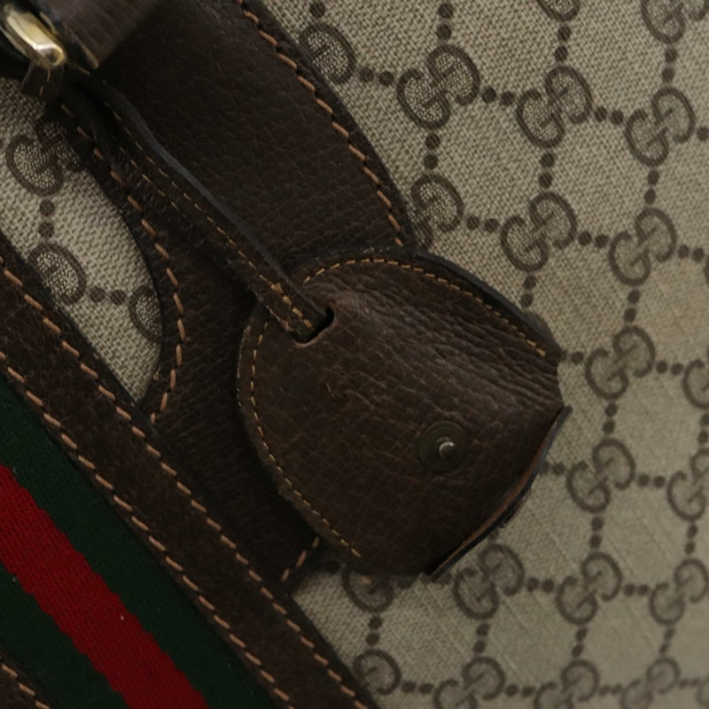 【日本直送】GUCCI GG Supreme Web Sherry Line 手提包 PVC 米色 金色 正品 173669-19