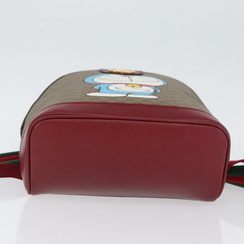 【日本直送】GUCCI Micro GG Supreme哆啦A夢雙肩包 PVC 米色 金色 647816 正品 LNZ825SAM-4