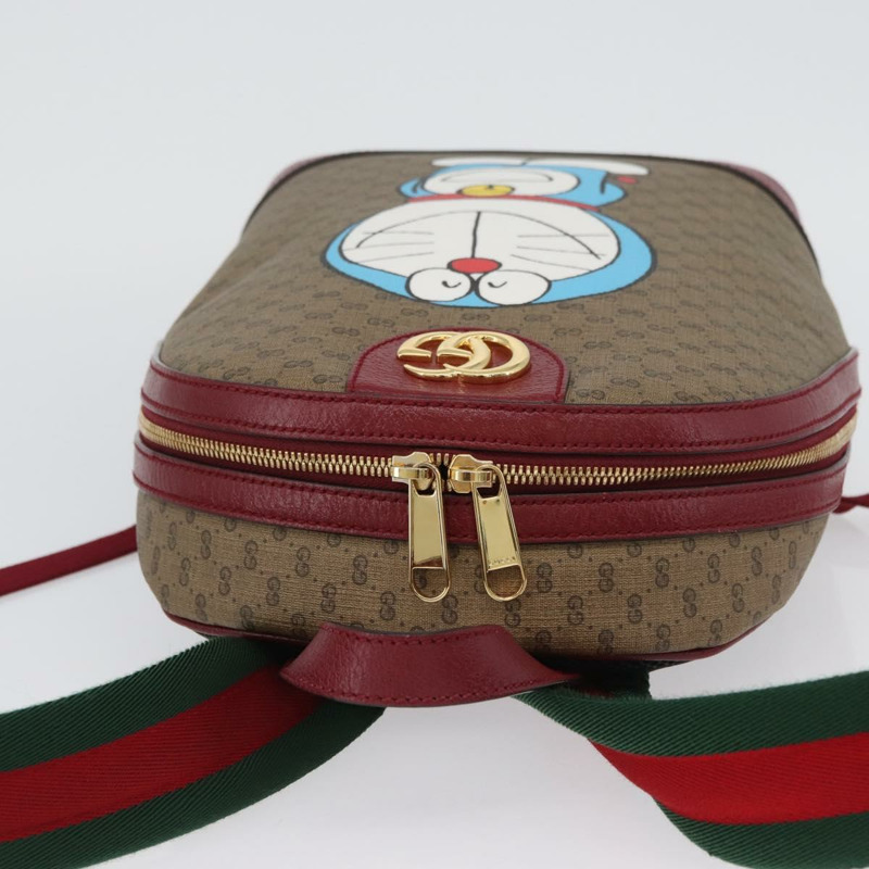 【日本直送】GUCCI Micro GG Supreme哆啦A夢雙肩包 PVC 米色 金色 647816 正品 LNZ825SAM-5