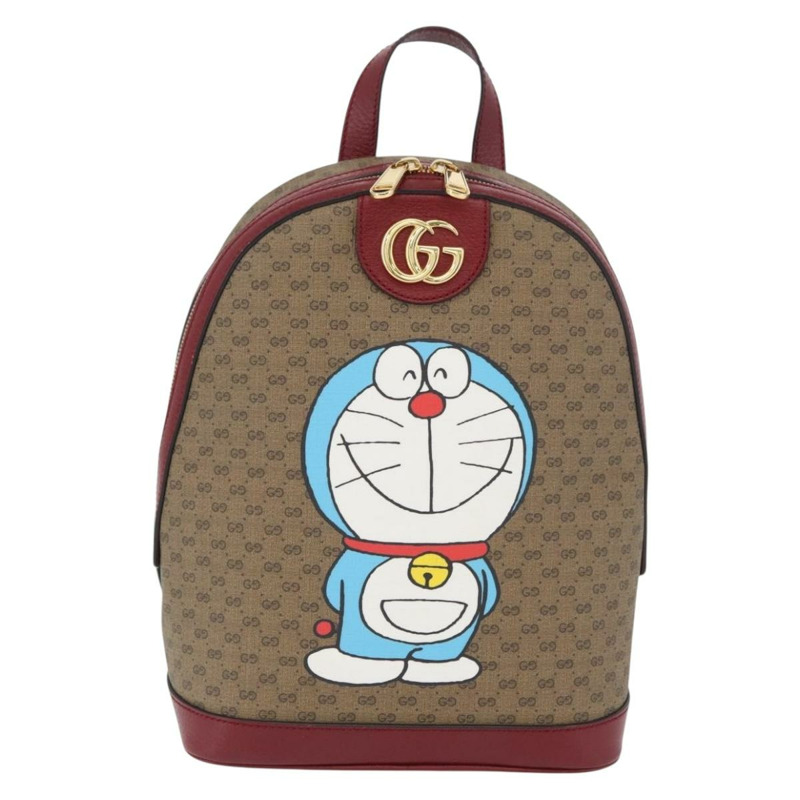 【日本直送】GUCCI Micro GG Supreme哆啦A夢雙肩包 PVC 米色 金色 647816 正品 LNZ825SAM-12