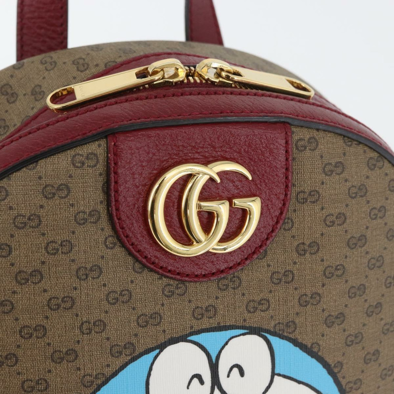 【日本直送】GUCCI Micro GG Supreme哆啦A夢雙肩包 PVC 米色 金色 647816 正品 LNZ825SAM-20