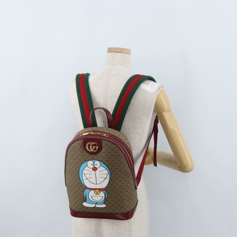 【日本直送】GUCCI Micro GG Supreme哆啦A夢雙肩包 PVC 米色 金色 647816 正品 LNZ825SAM-27