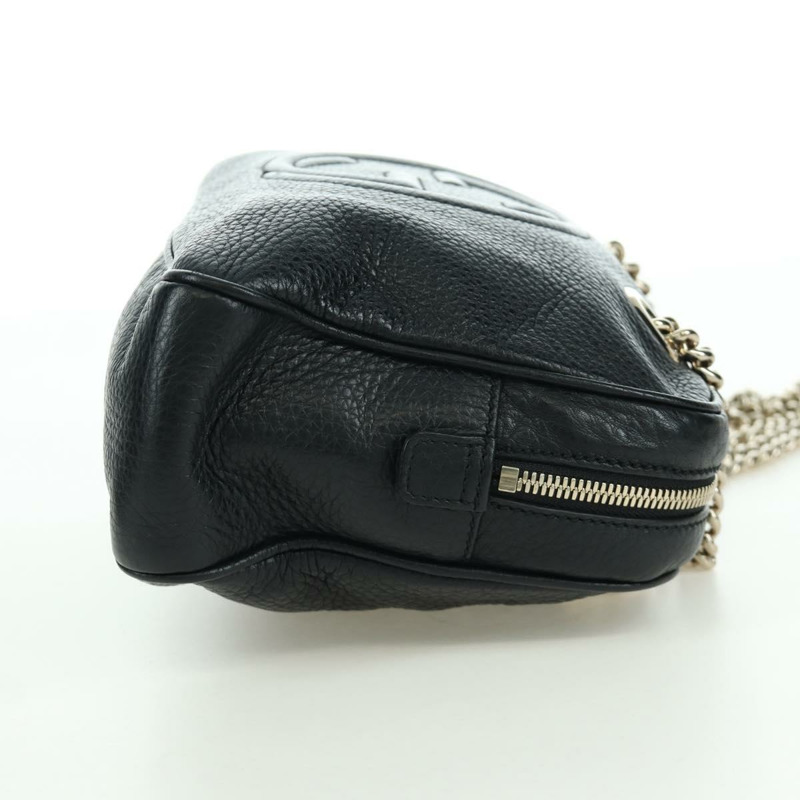 【日本直送】GUCCI 鏈條 Soho 單肩包 皮革 黑色 金色 308983 正品 ARZ680SAV-3