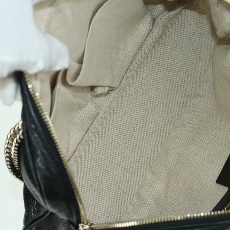 【日本直送】GUCCI 鏈條 Soho 單肩包 皮革 黑色 金色 308983 正品 ARZ680SAV-9