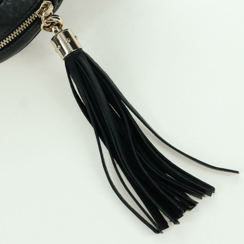 【日本直送】GUCCI 鏈條 Soho 單肩包 皮革 黑色 金色 308983 正品 ARZ680SAV-17