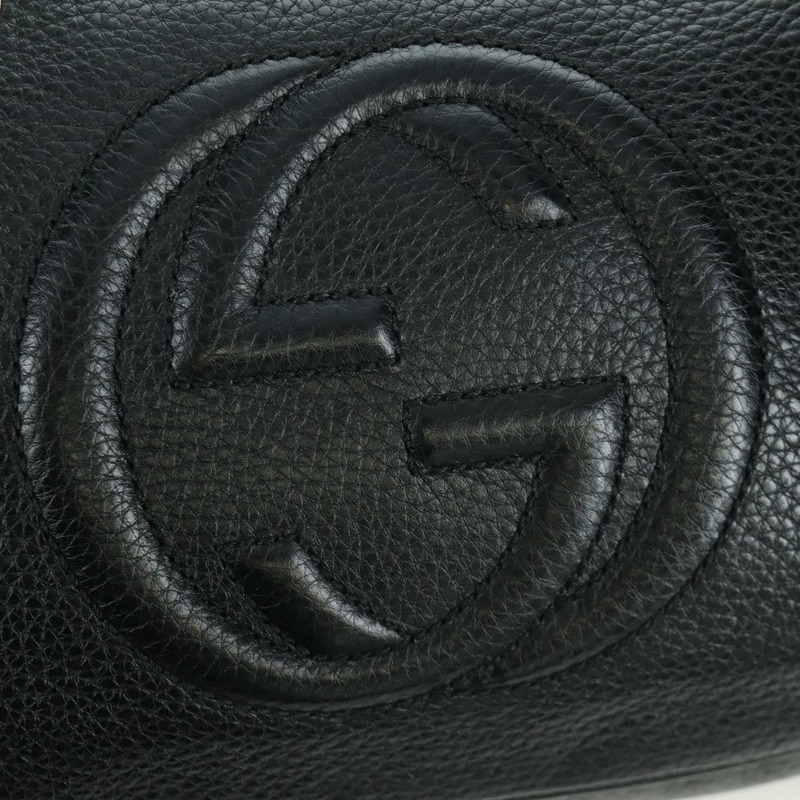 【日本直送】GUCCI 鏈條 Soho 單肩包 皮革 黑色 金色 308983 正品 ARZ680SAV-18