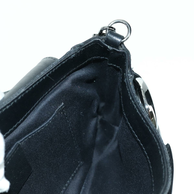 【日本直送】GUCCI 馬銜扣鏈條 GG 帆布單肩包 黑色 銀色 119186 正品 ARZ578SAV-19