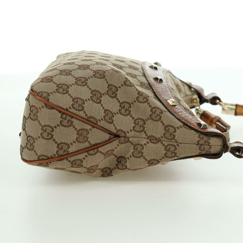 【日本直送】GUCCI GG帆布竹節手提包 米色金色 137378 正品 BSZ605A-3