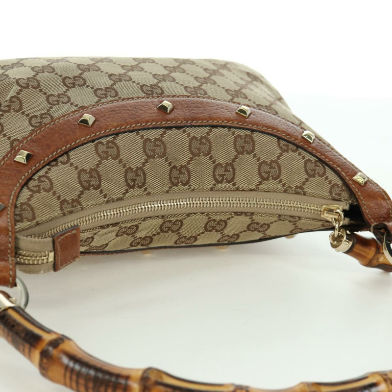 【日本直送】GUCCI GG帆布竹節手提包 米色金色 137378 正品 BSZ605A-5