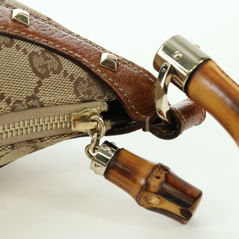 【日本直送】GUCCI GG帆布竹節手提包 米色金色 137378 正品 BSZ605A-8