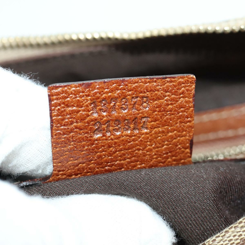 【日本直送】GUCCI GG帆布竹節手提包 米色金色 137378 正品 BSZ605A-10