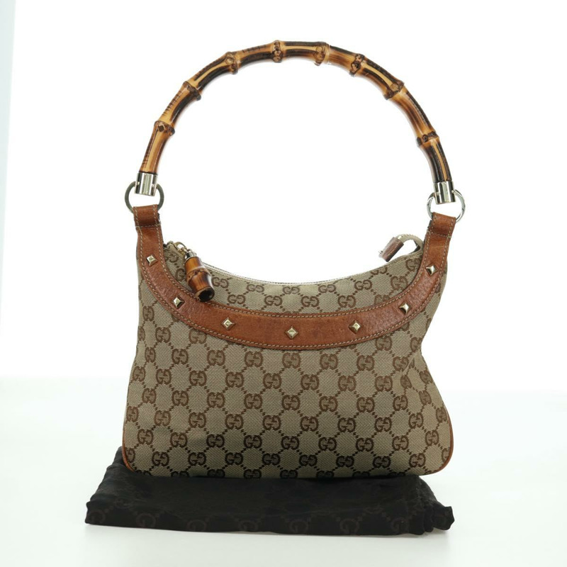 【日本直送】GUCCI GG帆布竹節手提包 米色金色 137378 正品 BSZ605A-11