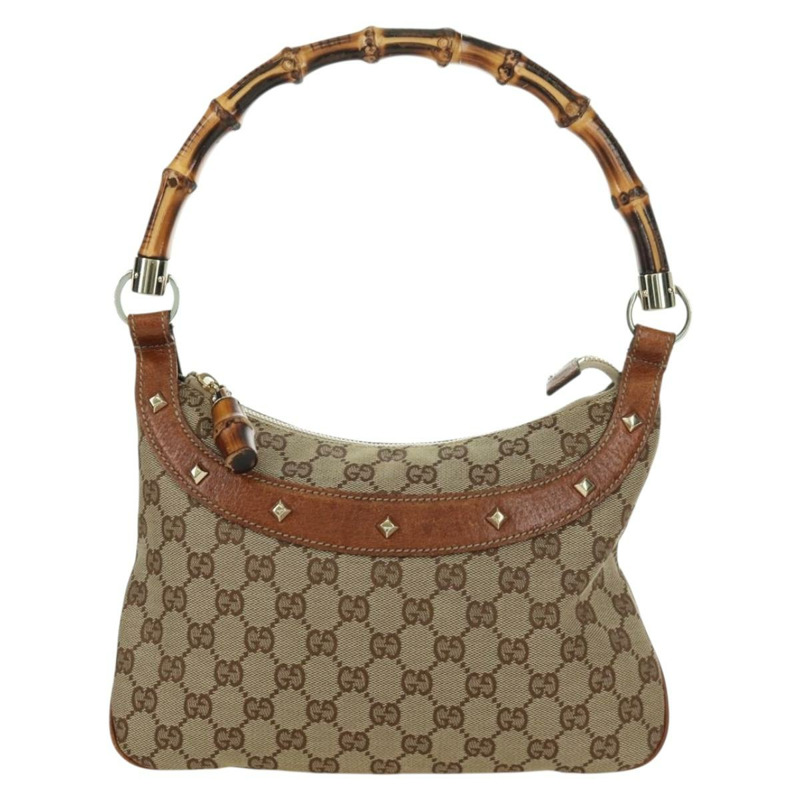 【日本直送】GUCCI GG帆布竹節手提包 米色金色 137378 正品 BSZ605A-12