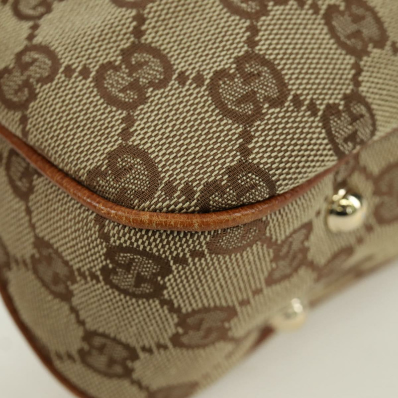 【日本直送】GUCCI GG帆布竹節手提包 米色金色 137378 正品 BSZ605A-14