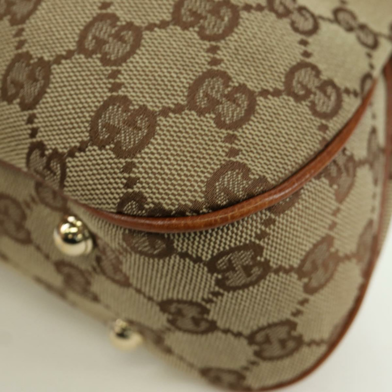 【日本直送】GUCCI GG帆布竹節手提包 米色金色 137378 正品 BSZ605A-15