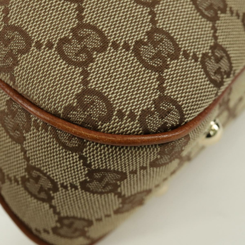 【日本直送】GUCCI GG帆布竹節手提包 米色金色 137378 正品 BSZ605A-16