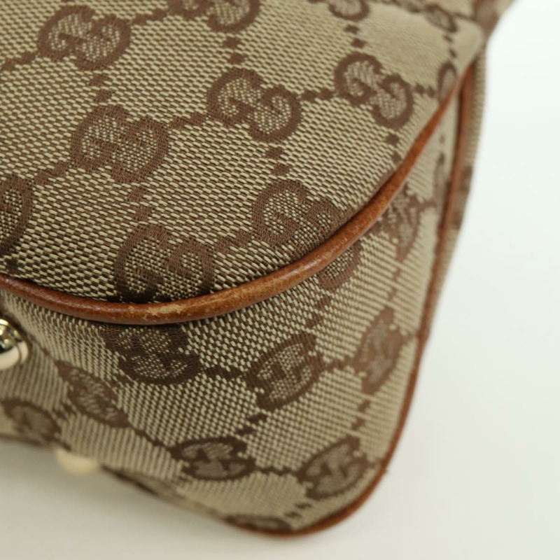 【日本直送】GUCCI GG帆布竹節手提包 米色金色 137378 正品 BSZ605A-17
