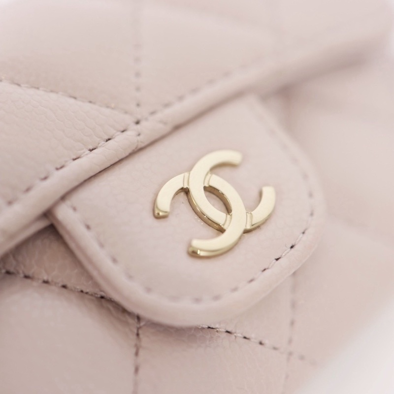 Chanel cf 芋泥紫卡包 荔枝牛/晶片款-2