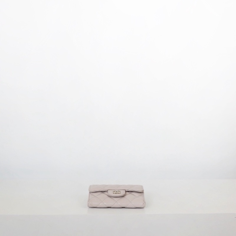 Chanel cf 芋泥紫卡包 荔枝牛/晶片款-3
