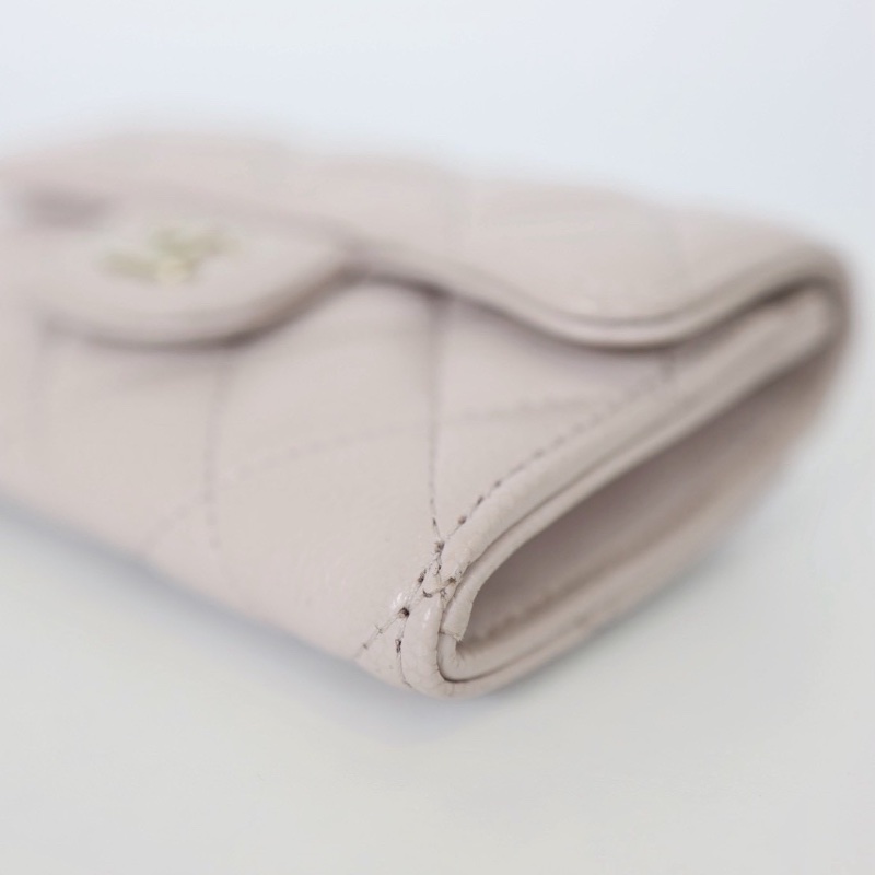 Chanel cf 芋泥紫卡包 荔枝牛/晶片款-7