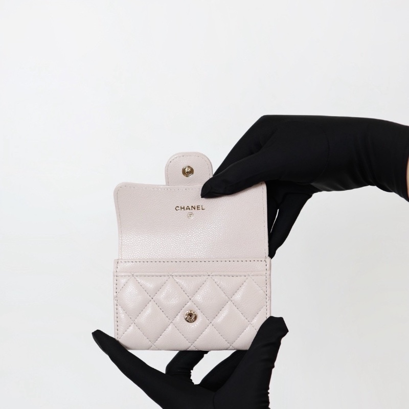 Chanel cf 芋泥紫卡包 荔枝牛/晶片款-10