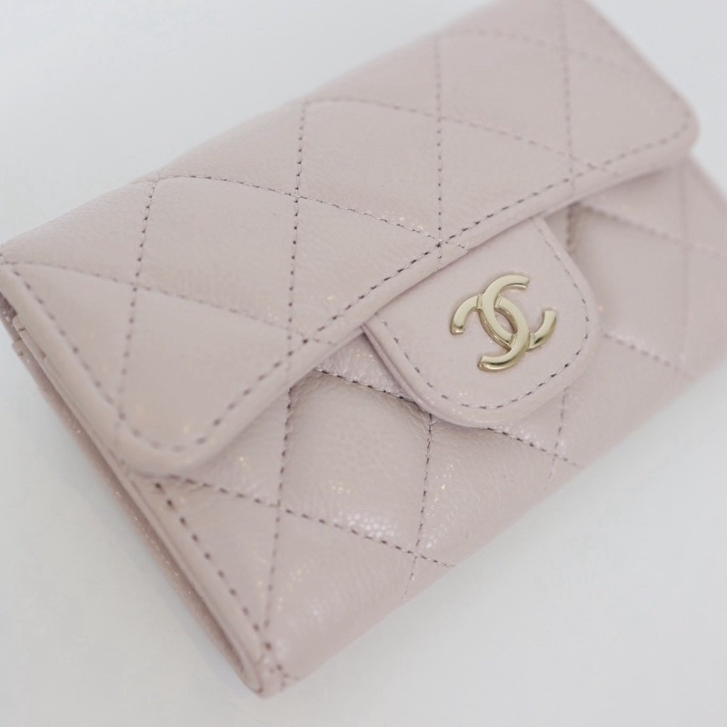 Chanel cf 芋泥紫卡包 荔枝牛/晶片款-13