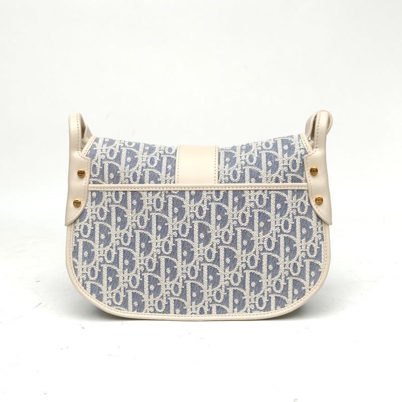 DIOR 藍色帆布金扣25新款Montaigne斜挎包-2