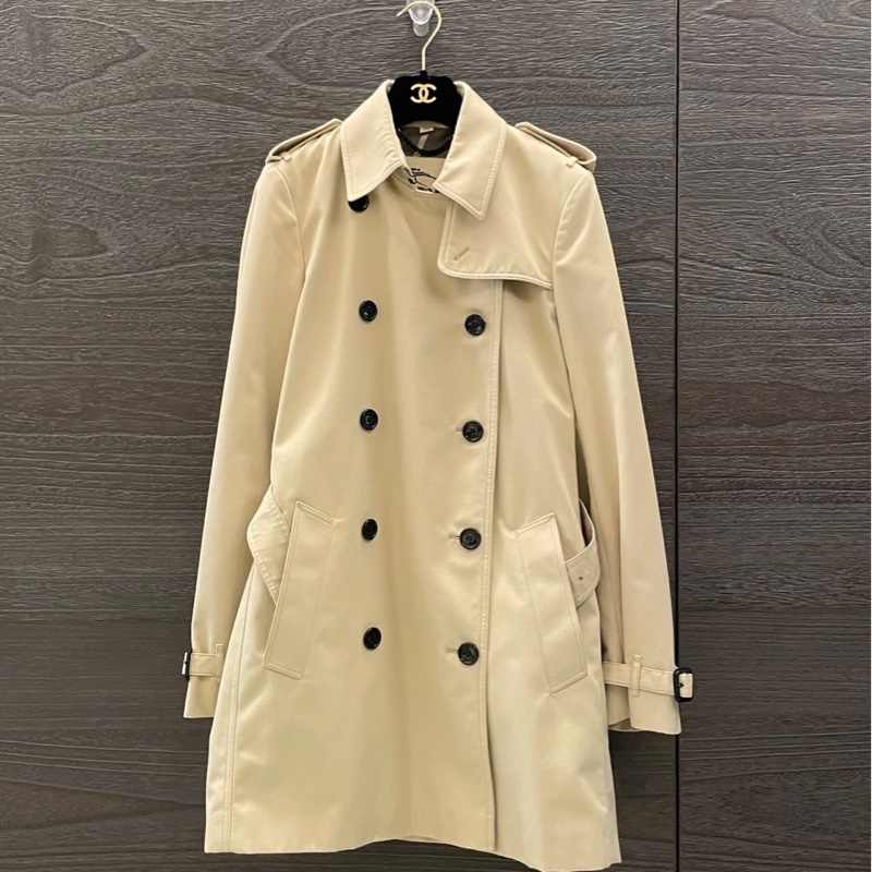 Burberry 巴寶莉 米白卡其色風衣外套/US8號/99新美品-0